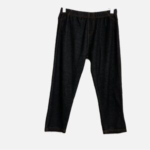 F&F Girls Pull-on Stretch Leggings Jeggings One Size Indigo Dark Blue Fabric.